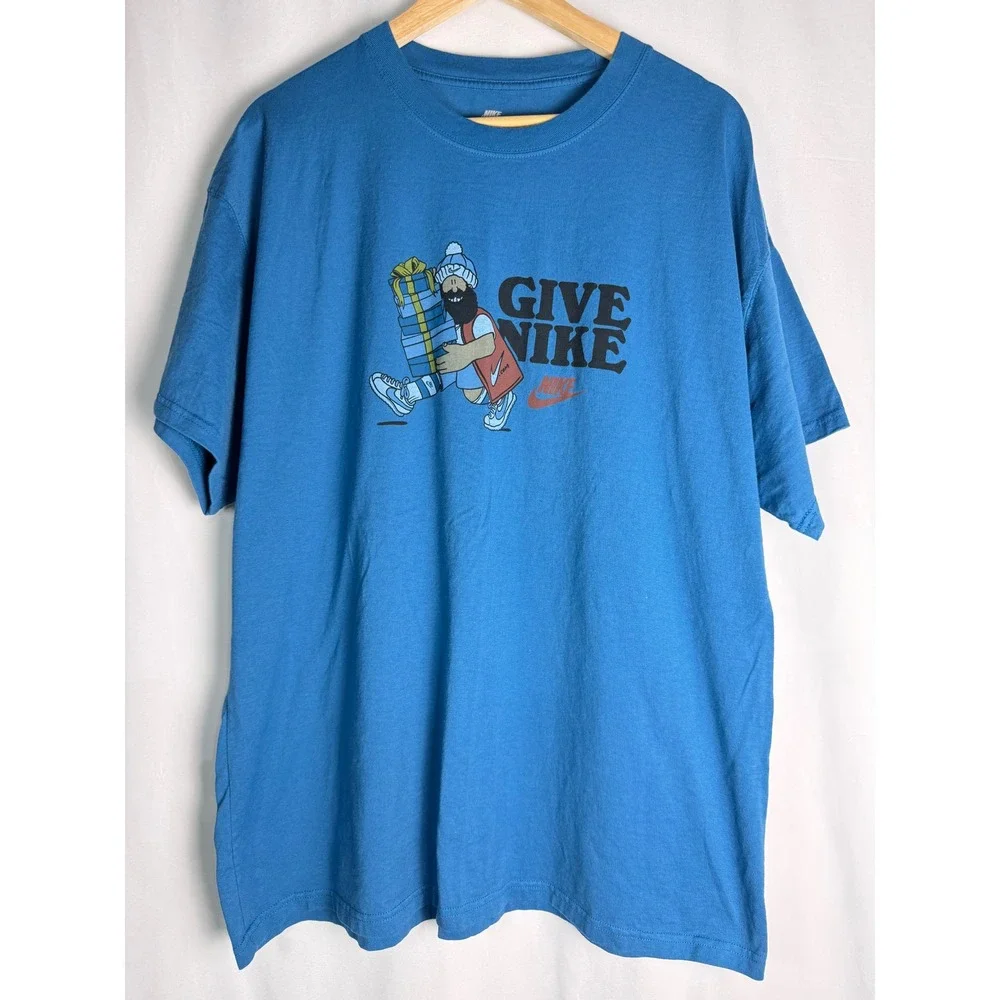 Nike Give‎ Nike Graphic T-Shirt Blue XL Mens Christmas Holiday Nike Cortez Shoes